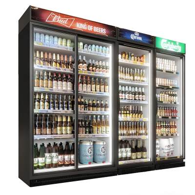 现代超市酒水饮料展柜冰柜